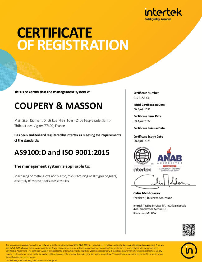 certificat EN9100 ISO9001 2760973 coupery-masson-